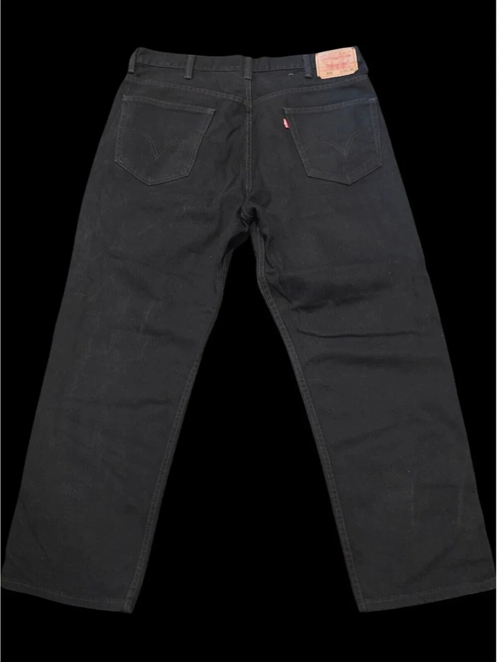 Vintage Levis 550 Mens Jeans 38x30 Black Batwing Tag Relaxed Fit Denim Mexico